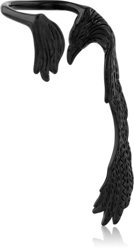 BLACK PVD COATED SURGICAL STEEL EAR CUFF