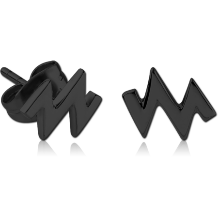 BLACK PVD COATED SURGICAL STEEL EAR STUDS PAIR