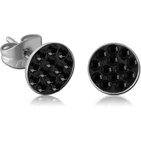 SURGICAL STEEL VALUE CRYSTALINE JEWELED EAR STUDS PAIR