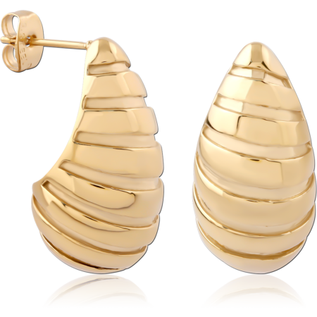 GOLD PVD 18K COATED SURGICAL STEEL EAR STUDS PAIR