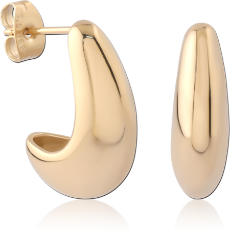 GOLD PVD 18K COATED SURGICAL STEEL EAR STUDS PAIR