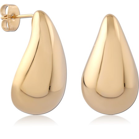 GOLD PVD 18K COATED SURGICAL STEEL EAR STUDS PAIR