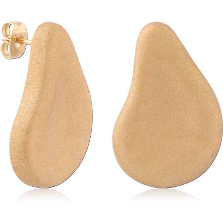 GOLD PVD 18K COATED SURGICAL STEEL EAR STUDS PAIR