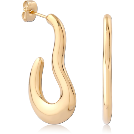 GOLD PVD 18K COATED SURGICAL STEEL EAR STUDS PAIR