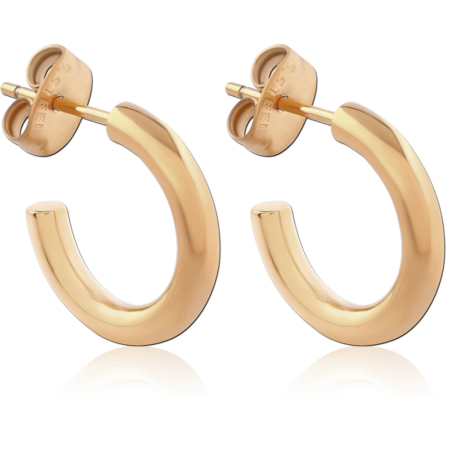 GOLD PVD 18K COATED SURGICAL STEEL EAR STUDS PAIR