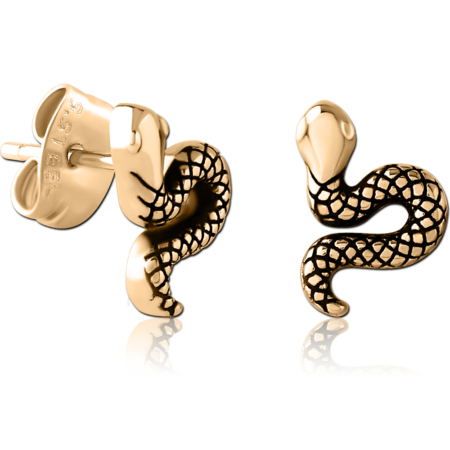 GOLD PVD 18K COATED SURGICAL STEEL EAR STUDS PAIR