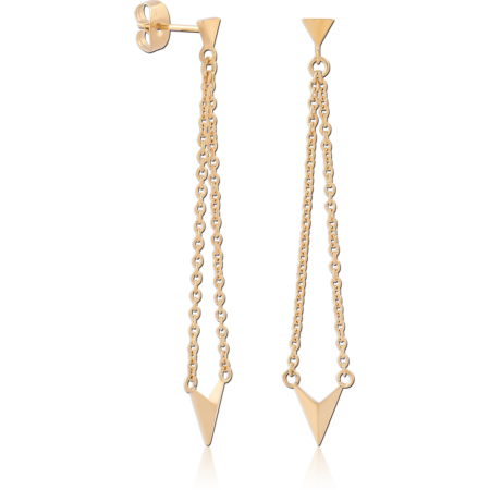 GOLD PVD 18K COATED SURGICAL STEEL EAR STUDS PAIR