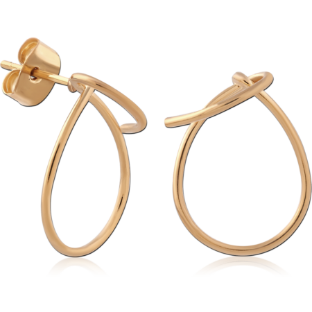 STERLING SILVER 925 GOLD PLATED 18K JEWELED EAR STUDS PAIR