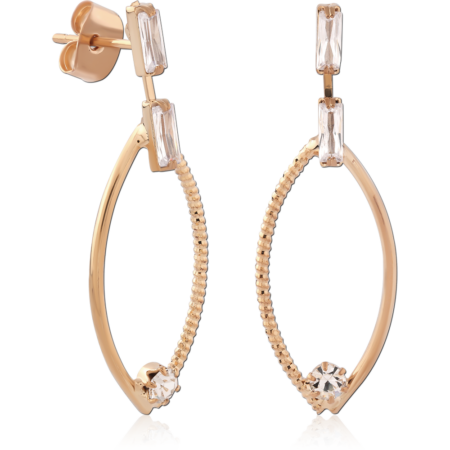 STERLING SILVER 925 18K GOLD PLATED EAR STUDS PAIR