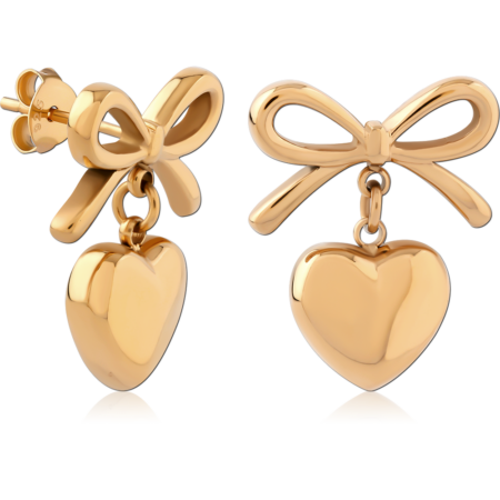 STERLING SILVER 925 GOLD PLATED 18K  EAR STUDS PAIR