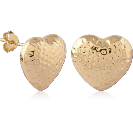 STERLING SILVER 925 GOLD PLATED 18K  EAR STUDS PAIR