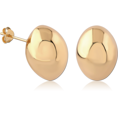 STERLING SILVER 925 GOLD PLATED 18K  EAR STUDS PAIR