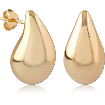 STERLING SILVER 925 18K GOLD PLATED EAR STUDS PAIR