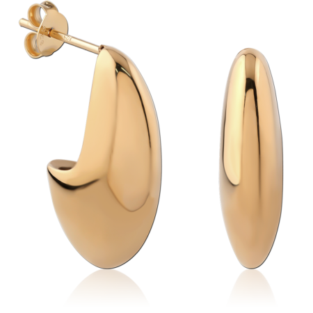 STERLING SILVER 925 GOLD PLATED 18K  EAR STUDS PAIR