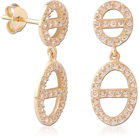 STERLING SILVER 925 18K GOLD PLATED EAR STUDS PAIR