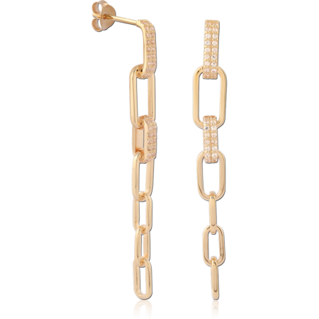 STERLING SILVER 925 18K GOLD PLATED EAR STUDS PAIR