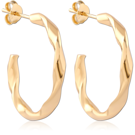 STERLING SILVER 925 18K GOLD PLATED EAR STUDS PAIR