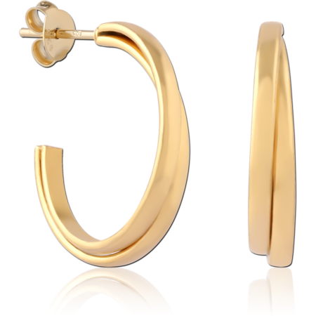 STERLING SILVER 925 18K GOLD PLATED EAR STUDS PAIR