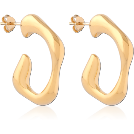STERLING SILVER 925 18K GOLD PLATED EAR STUDS PAIR