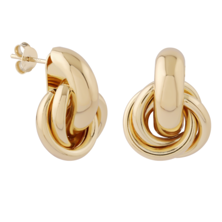 STERLING SILVER 925 18K GOLD PLATED EAR STUDS PAIR