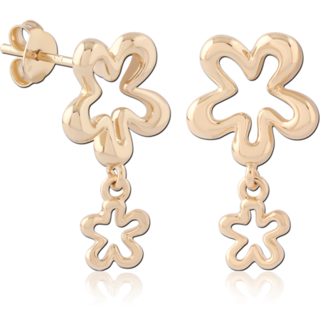 STERLING SILVER 925 GOLD PLATED 18K EAR STUDS PAIR