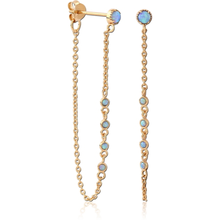 STERLING SILVER 925 18K GOLD PLATED JEWELED EAR STUDS PAIR