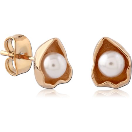 STERLING SILVER 925 18K GOLD PLATED JEWELED EAR STUDS PAIR