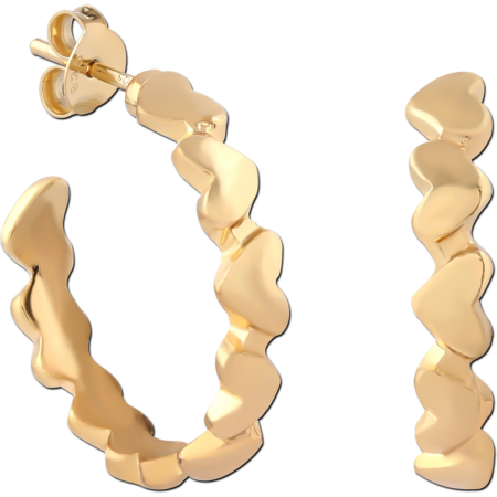 STERLING SILVER 925 GOLD PLATED 18K EAR STUDS PAIR