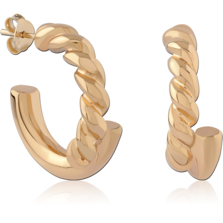 STERLING SILVER 925 GOLD PLATED 18K EAR STUDS PAIR