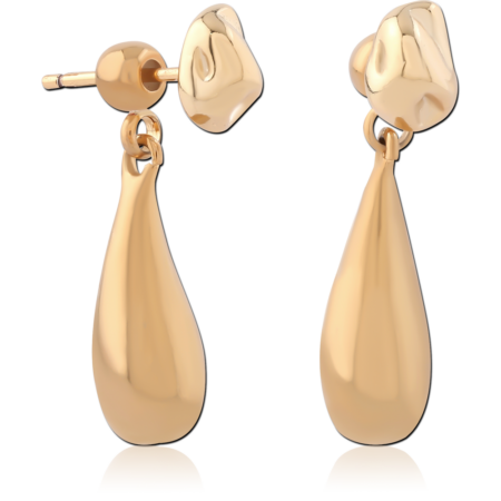 STERLING SILVER 925 GOLD PLATED 18K JEWELED EAR STUDS PAIR