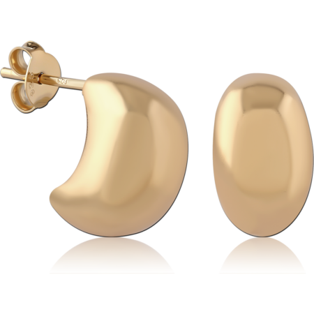 STERLING SILVER 925 GOLD PLATED 18K JEWELED EAR STUDS PAIR