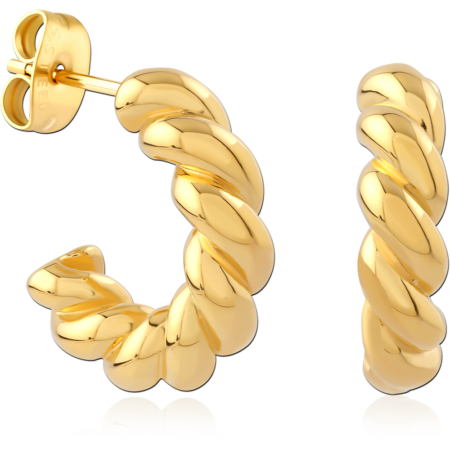 GOLD PVD COATED SURGICAL STEEL EAR STUDS PAIR