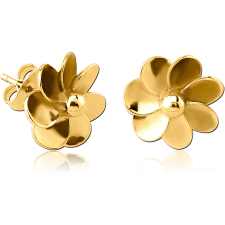 GOLD PVD COATED SURGICAL STEEL EAR STUDS PALR