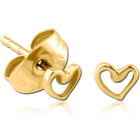 GOLD PVD COATED SURGICAL STEEL EAR STUDS PAIR