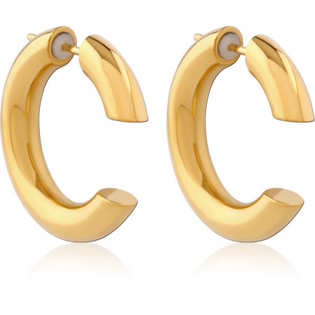 GOLD PVD COATED SURGICAL STEEL EAR STUDS PAIR