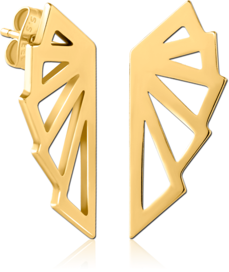 GOLD PVD COATED SURGICAL STEEL EAR STUDS PAIR