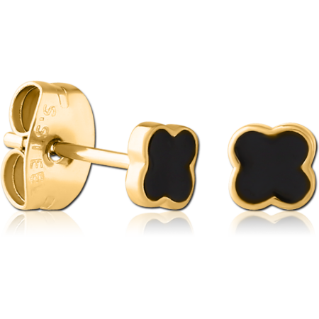 GOLD PVD COATED SURGICAL STEEL EAR STUDS PAIR