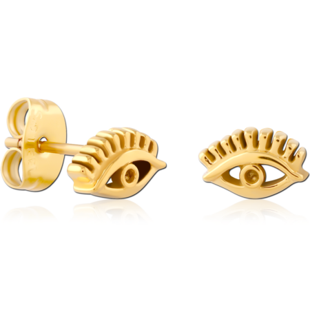 GOLD PVD COATED SURGICAL STEEL EAR STUDS PAIR