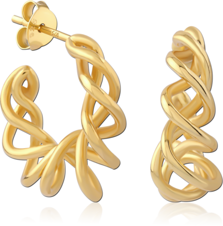 STERLING SILVER 925 GOLD PLATED  EAR STUDS PAIR