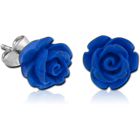 PAIR OF NEON UV ACRYLIC ROSE EAR STUDS
