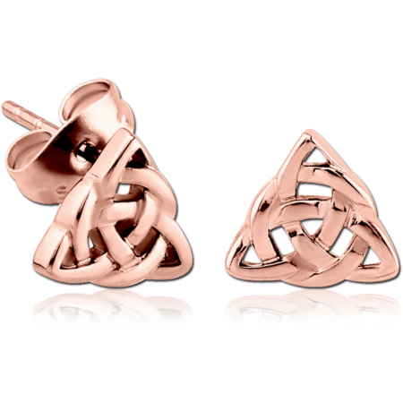ROSE GOLD PVD COATED SURGICAL STEEL EAR STUDS PAIR