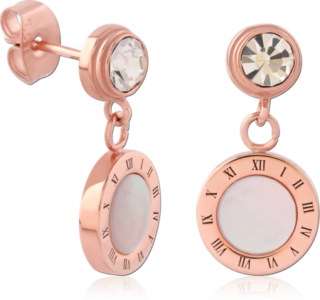 ROSE GOLD PVD COATED SURGICAL STEEL EAR STUDS PAIR