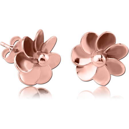 ROSE GOLD PVD COATED SURGICAL STEEL EAR STUDS PALR