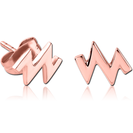 ROSE GOLD PVD COATED SURGICAL STEEL EAR STUDS PAIR