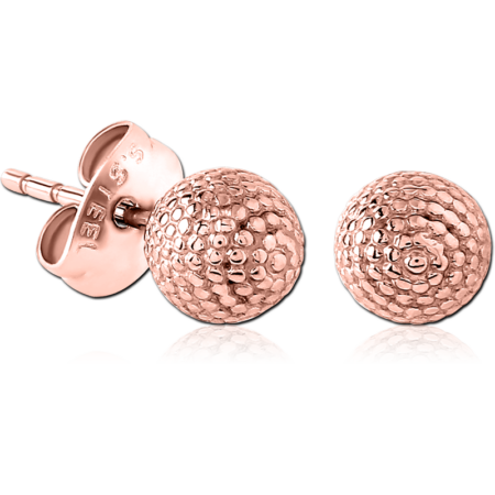 ROSE GOLD PVD COATED SURGICAL STEEL EAR STUDS