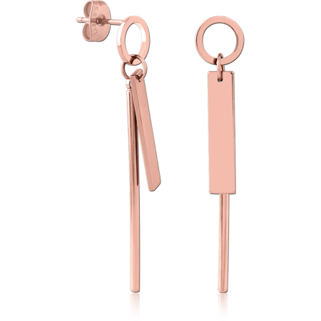 ROSE GOLD PVD COATED SURGICAL STEEL EAR STUDS PAIR