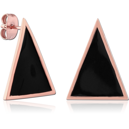 ROSE GOLD PVD COATED SURGICAL STEEL EAR STUDS PAIR