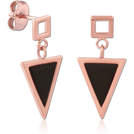 ROSE GOLD PVD COATED SURGICAL STEEL EAR STUDS PAIR