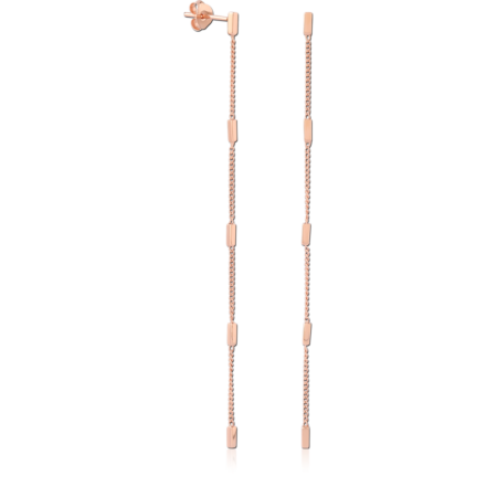 STERLING SILVER 925 ROSE GOLD PLATED EAR STUDS PAIR