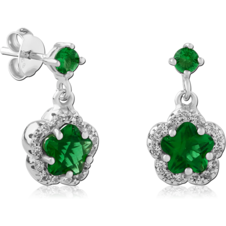 STERLING SILVER 925 PLATED JEWELED EAR STUDS PAIR